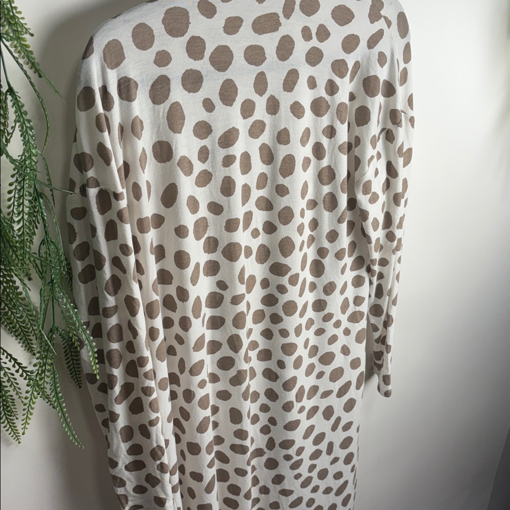 Ann Taylor White Cardigan with Brown Dots - Picture 7 of 8